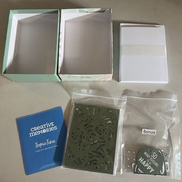 Creative Memories Card Kit Tropic Time Makes 12 Cards NEW Complete Plus Bonus! - Picture 2 of 5